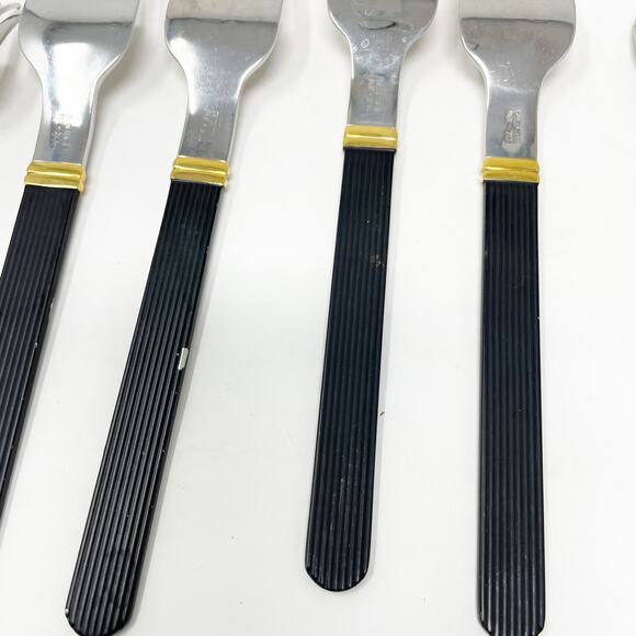 Vintage Sasaki Vignelli Japan Rigadin Matte Black Flatware Mixed Lot of 24 - Picture 10 of 16